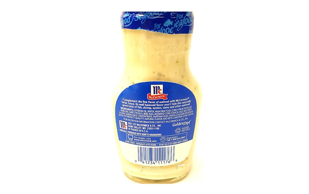 McCormick Tartar Sauce for Seafood Original   Glass Bottle  236 millilitre
